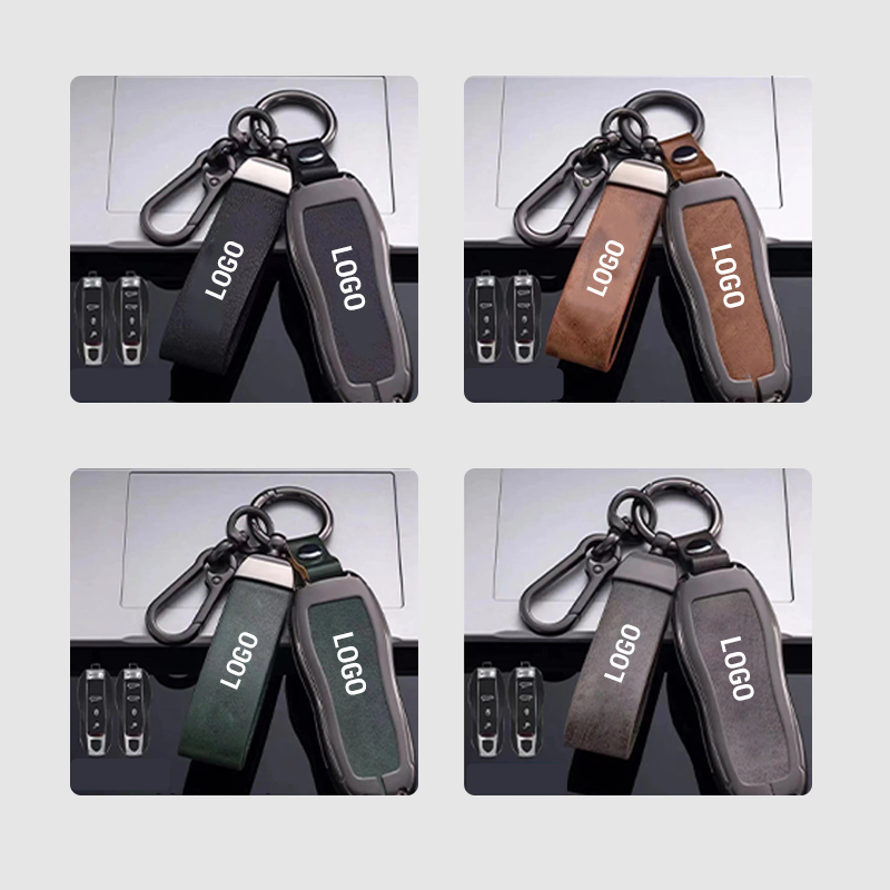 For Porsche Leather Keychain