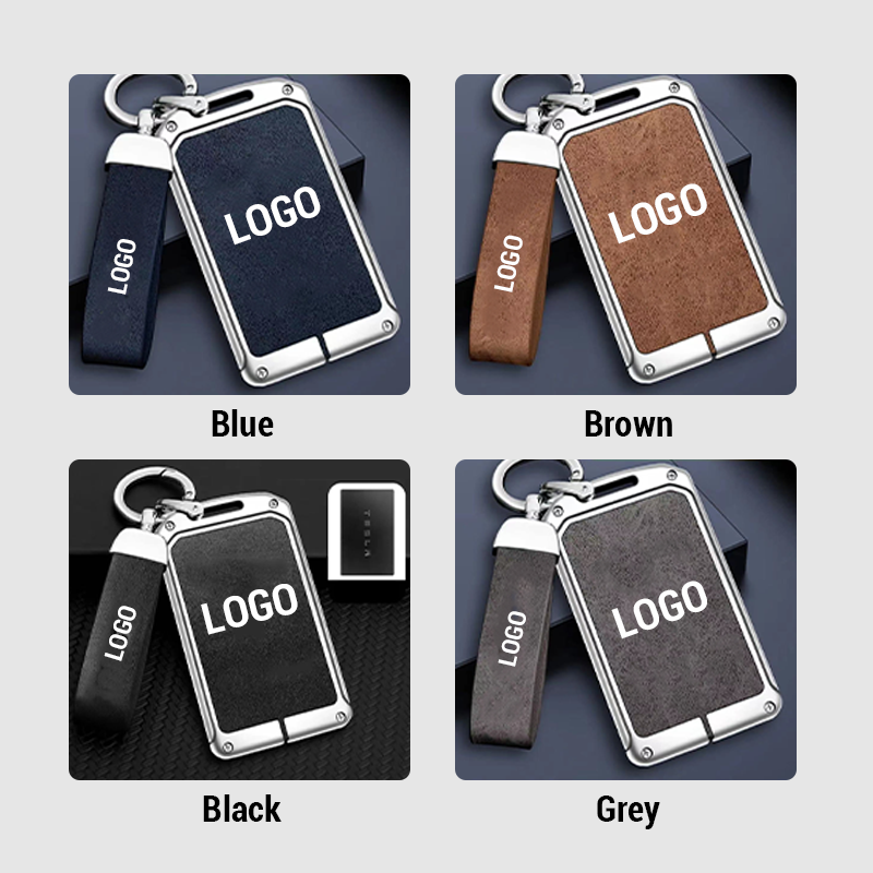 For Tesla Leather Keychain