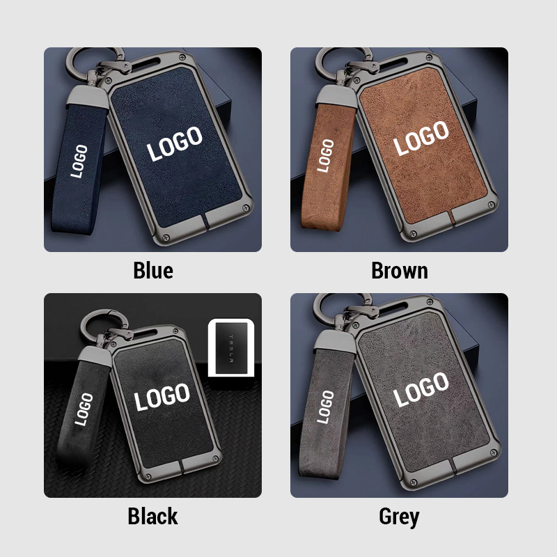 For Tesla Leather Keychain