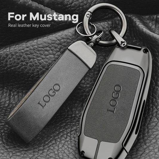 For Mustang Leather Keychain