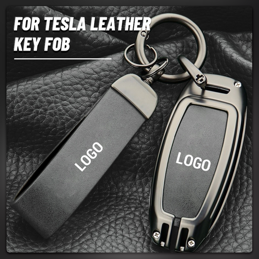 For Tesla Leather Keychain