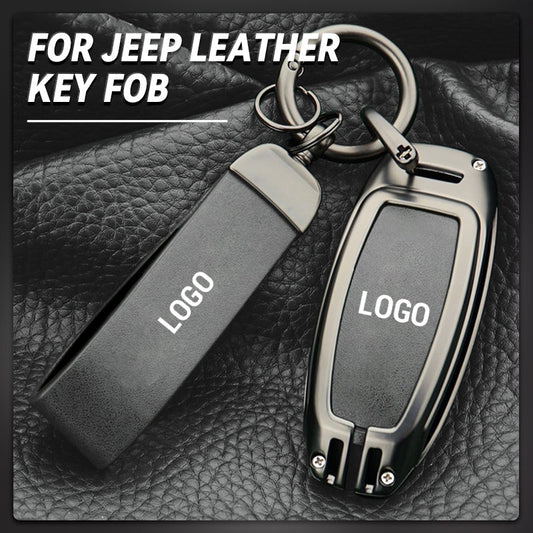 For Jeep Leather Keychain